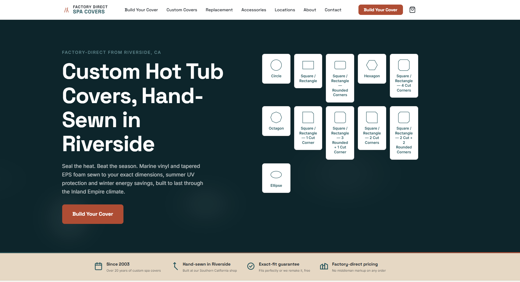 Factory Direct Spa Covers website