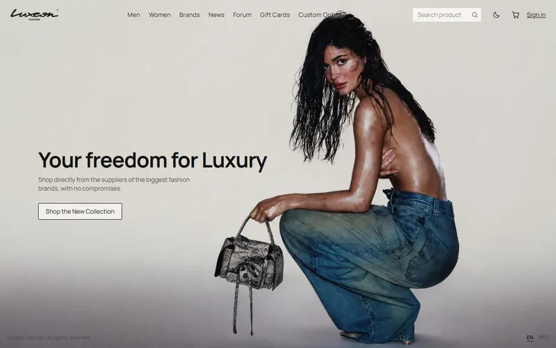 Luxeon luxury e-commerce platform storefront