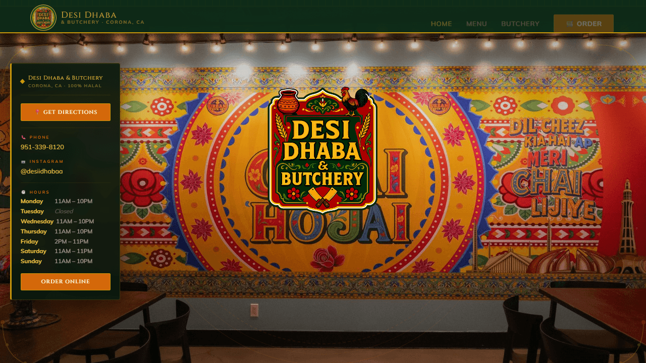 Desi Dhaba & Butchery website